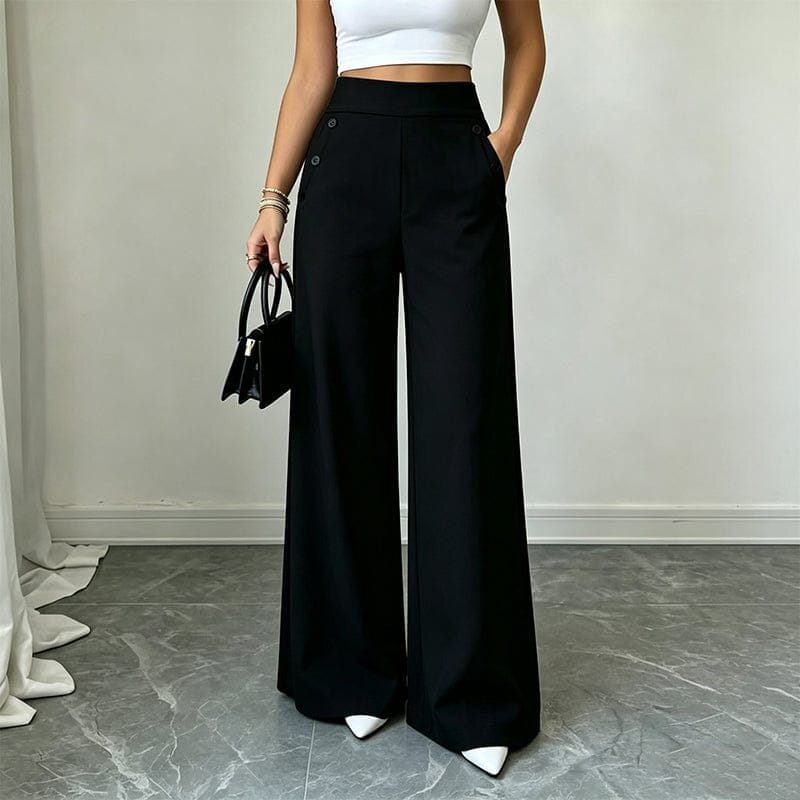 The Poise™ Side-Button Wide-Leg Trouser
