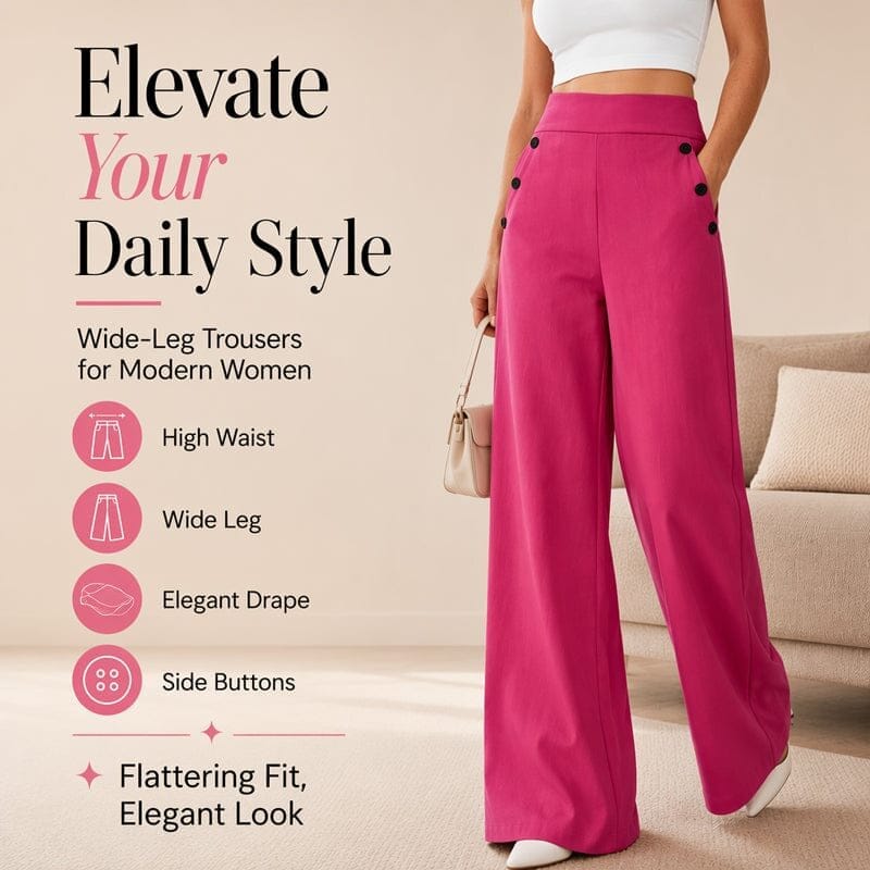 The Poise™ Side-Button Wide-Leg Trouser