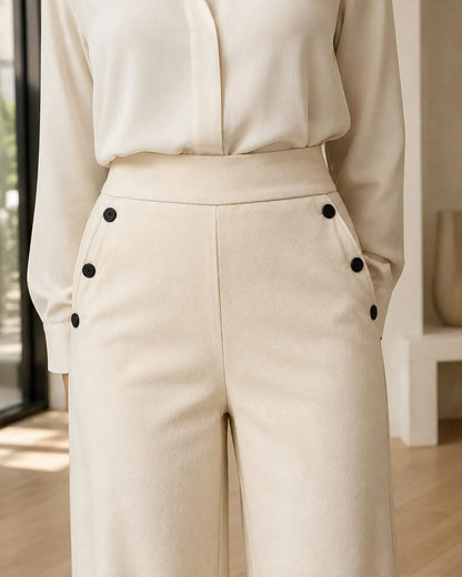 The Poise™ Side-Button Wide-Leg Trouser