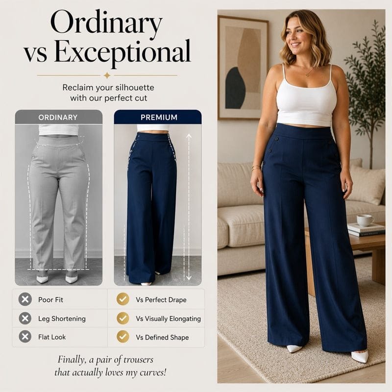 The Poise™ Side-Button Wide-Leg Trouser