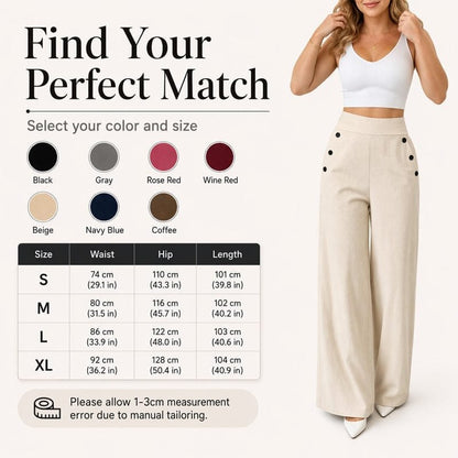 The Poise™ Side-Button Wide-Leg Trouser