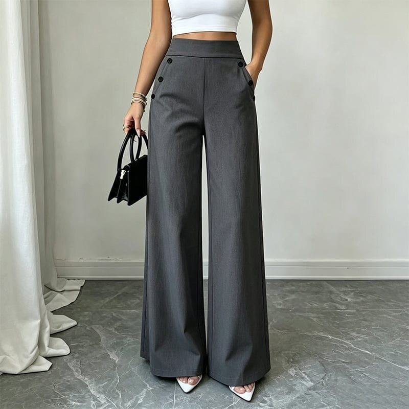 The Poise™ Side-Button Wide-Leg Trouser