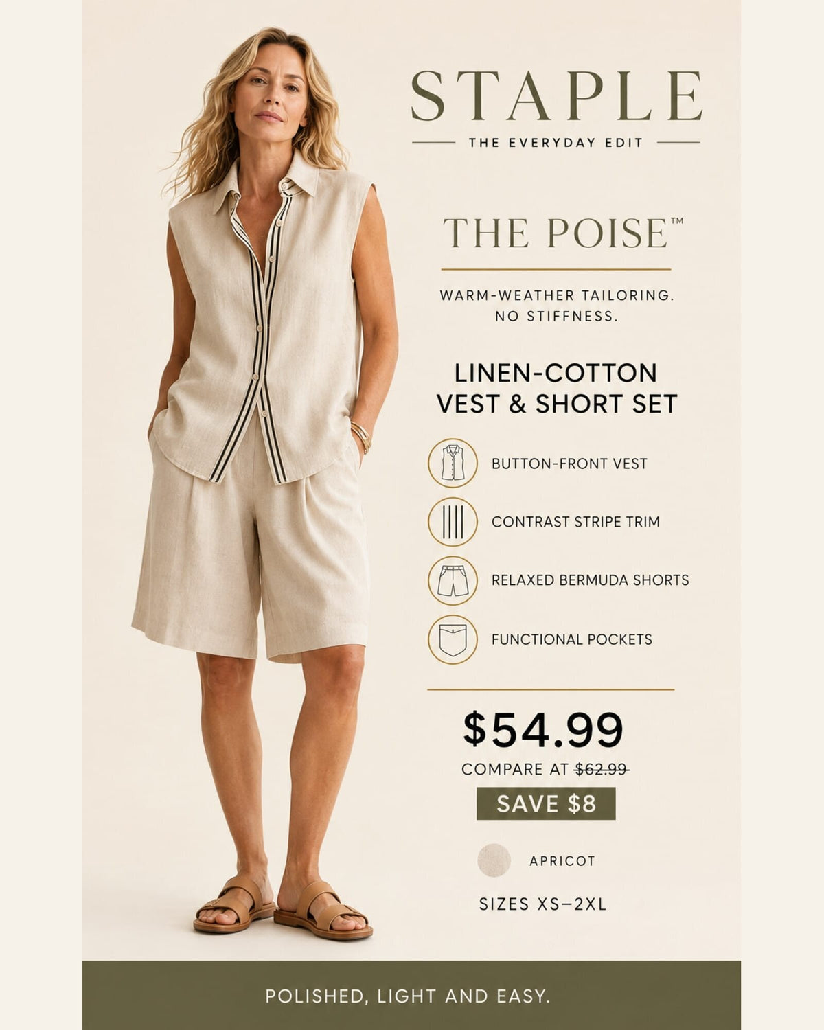 The Poise™ Vest & Bermuda Set