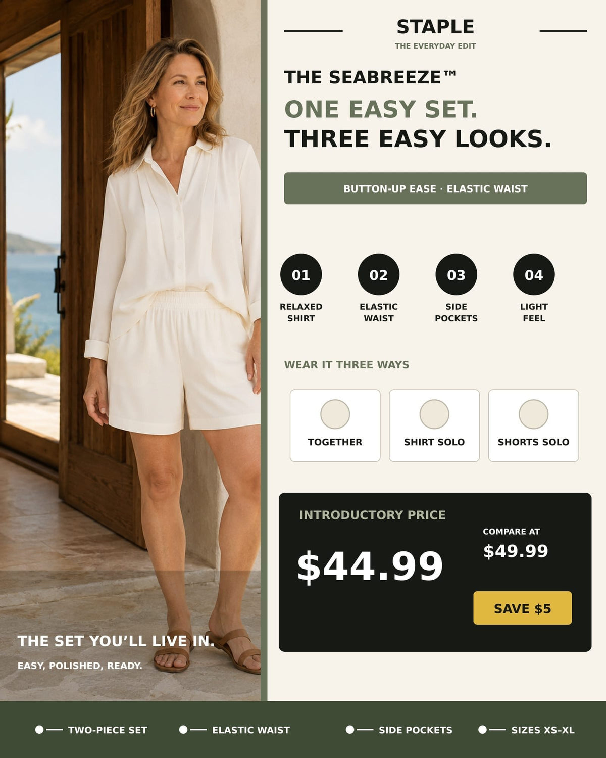 The Seabreeze™ Button-Up Shorts Set