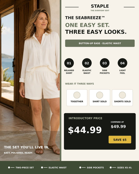 The Seabreeze™ Button-Up Shorts Set