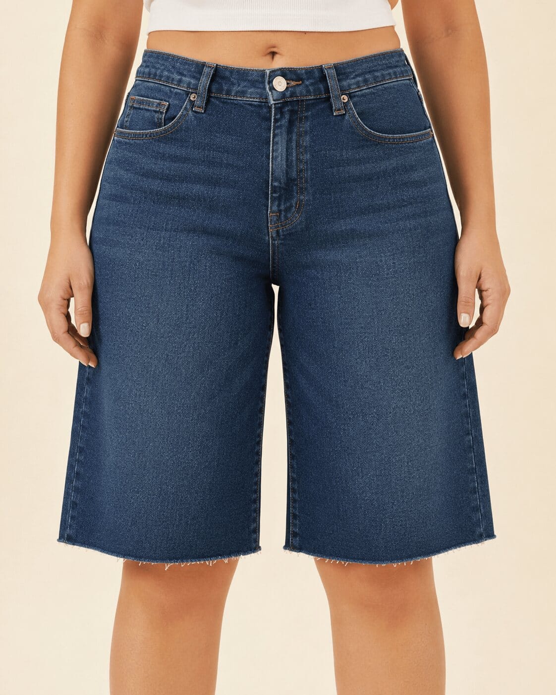 The Seamed™ Long Denim Bermuda Short