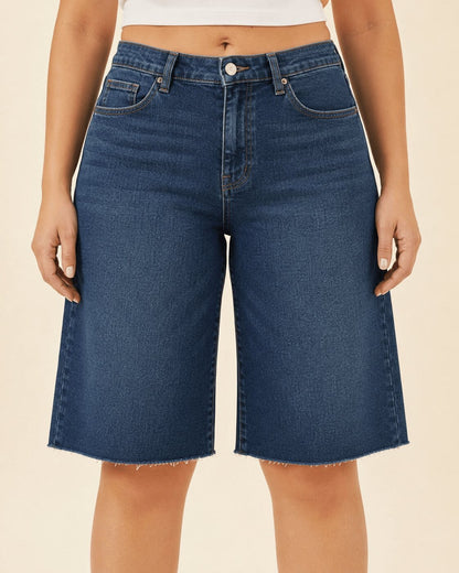 The Seamed™ Long Denim Bermuda Short