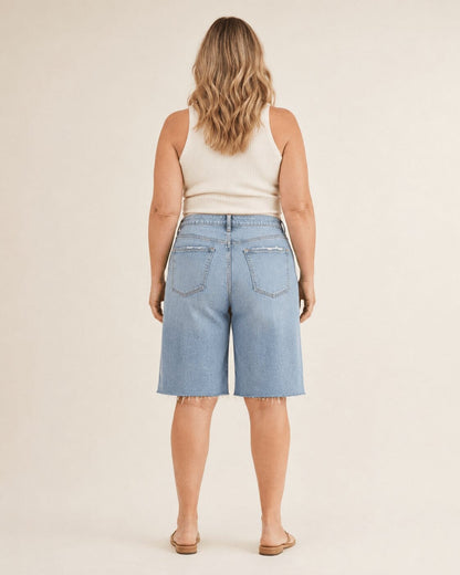 The Seamed™ Long Denim Bermuda Short