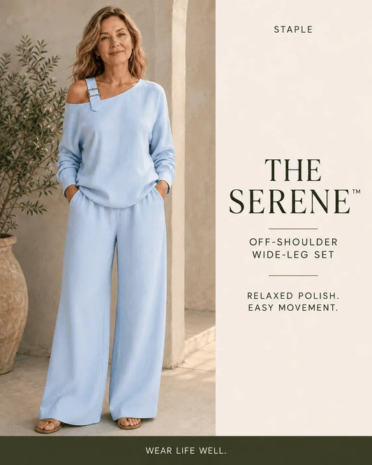 The Serene™ Off-Shoulder Wide-Leg Set