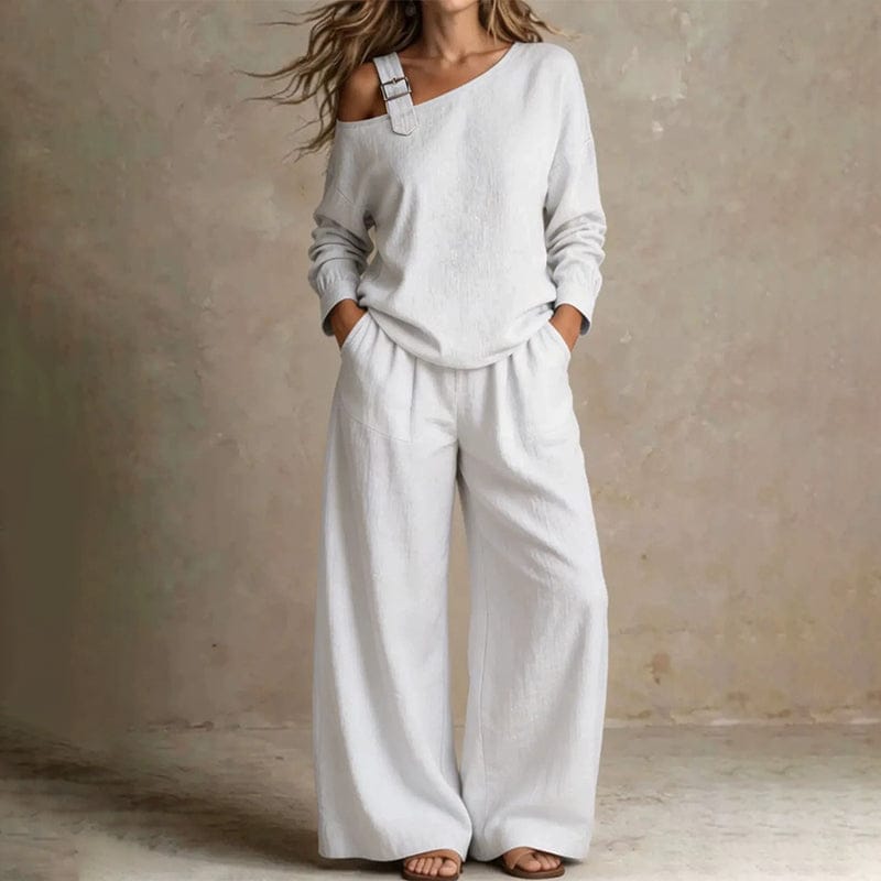 The Serene™ Off-Shoulder Wide-Leg Set