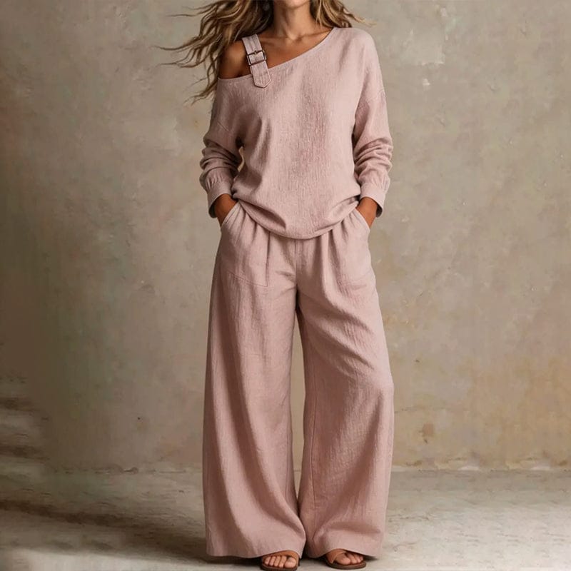 The Serene™ Off-Shoulder Wide-Leg Set