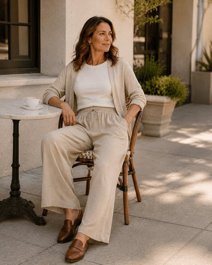 The Solace™ Linen-Blend Wide-Leg Pant
