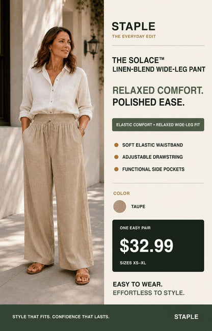 The Solace™ Linen-Blend Wide-Leg Pant
