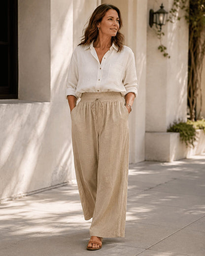 The Solace™ Linen-Blend Wide-Leg Pant