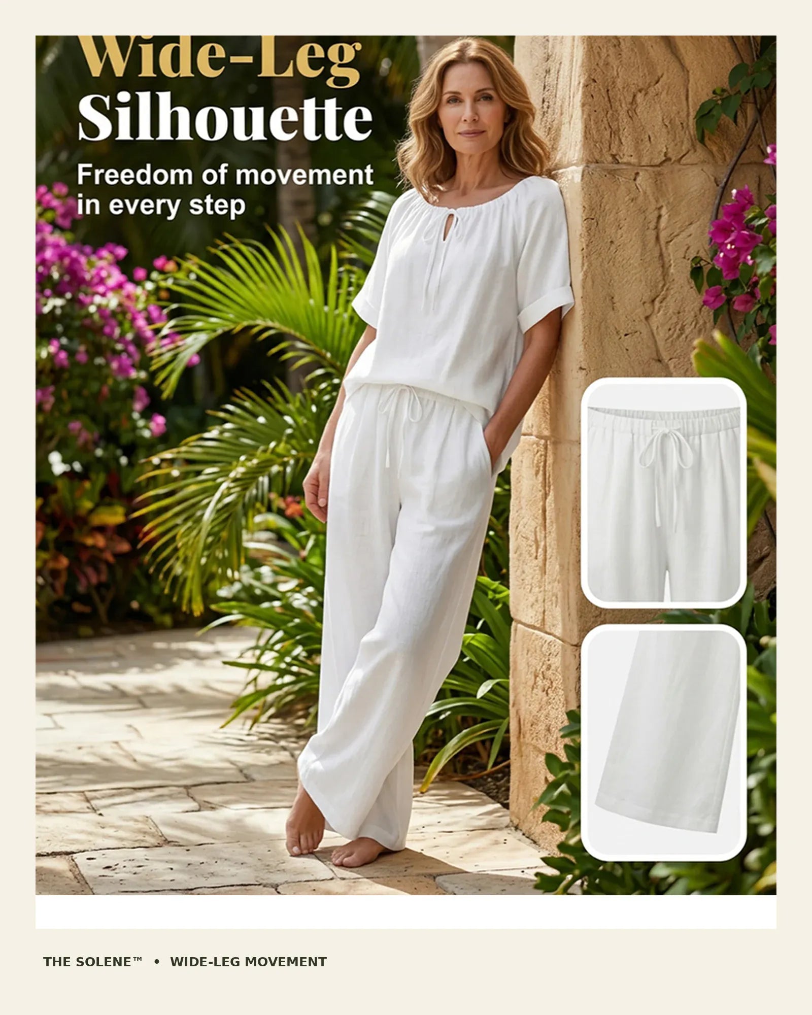 The Solene™ Drawstring Wide-Leg Two-Piece Set