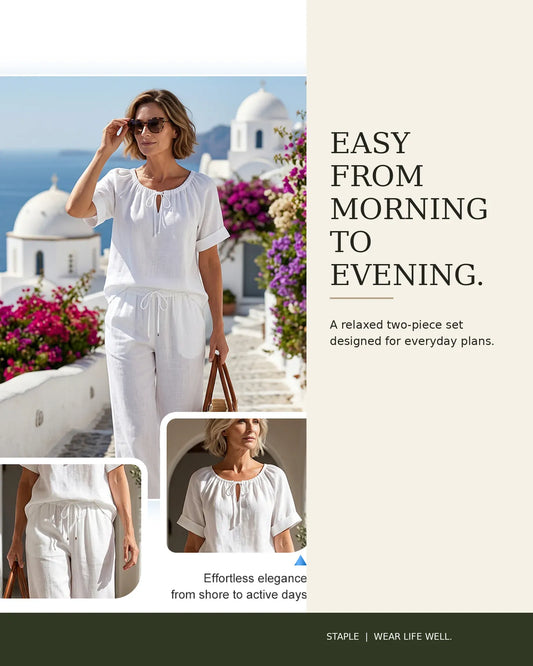 The Solene™ Drawstring Wide-Leg Two-Piece Set