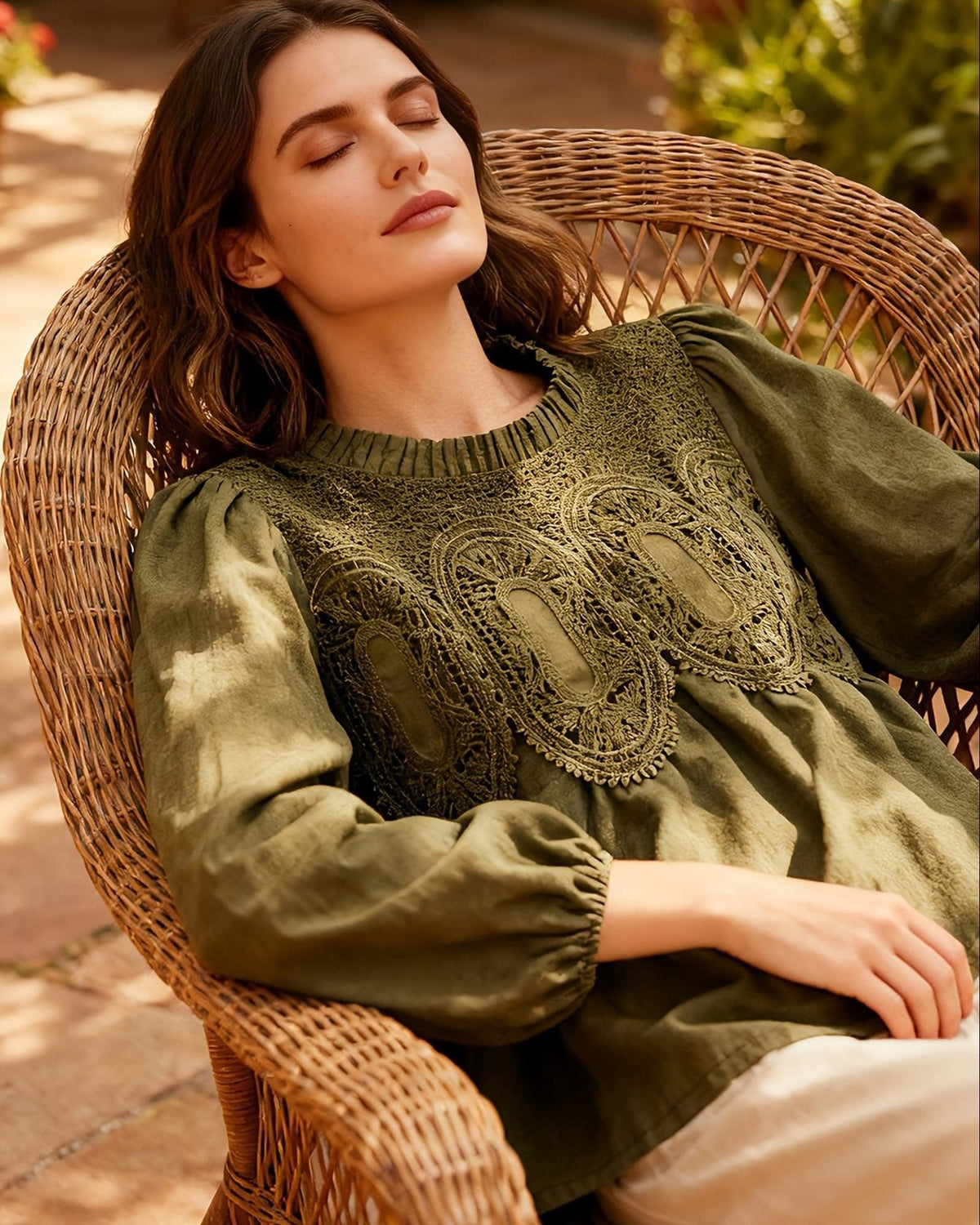The Willow™ Embroidered Babydoll Blouse