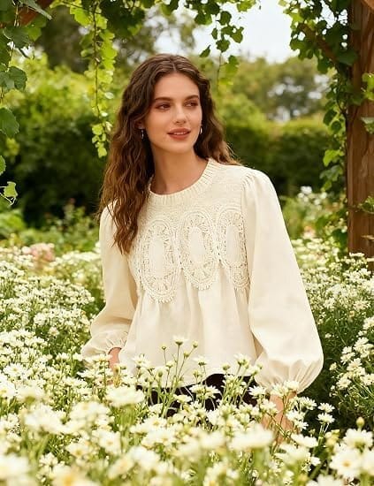 The Willow™ Embroidered Babydoll Blouse