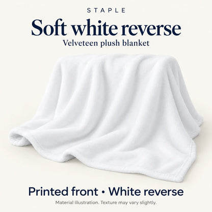 To My Daughter Lion blanket from Dad white reverse, showing soft velveteen fabric and a stitched edge.